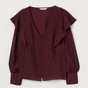 H&M Flounce-trimmed Blouse
